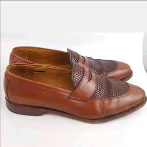 Allen Edmonds Leyland Loafers Woven Brown 13D